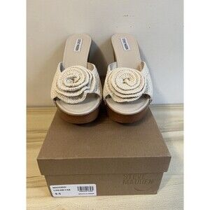 Steve Madden Maddrid crochet flower sandal platform slide size 9.5